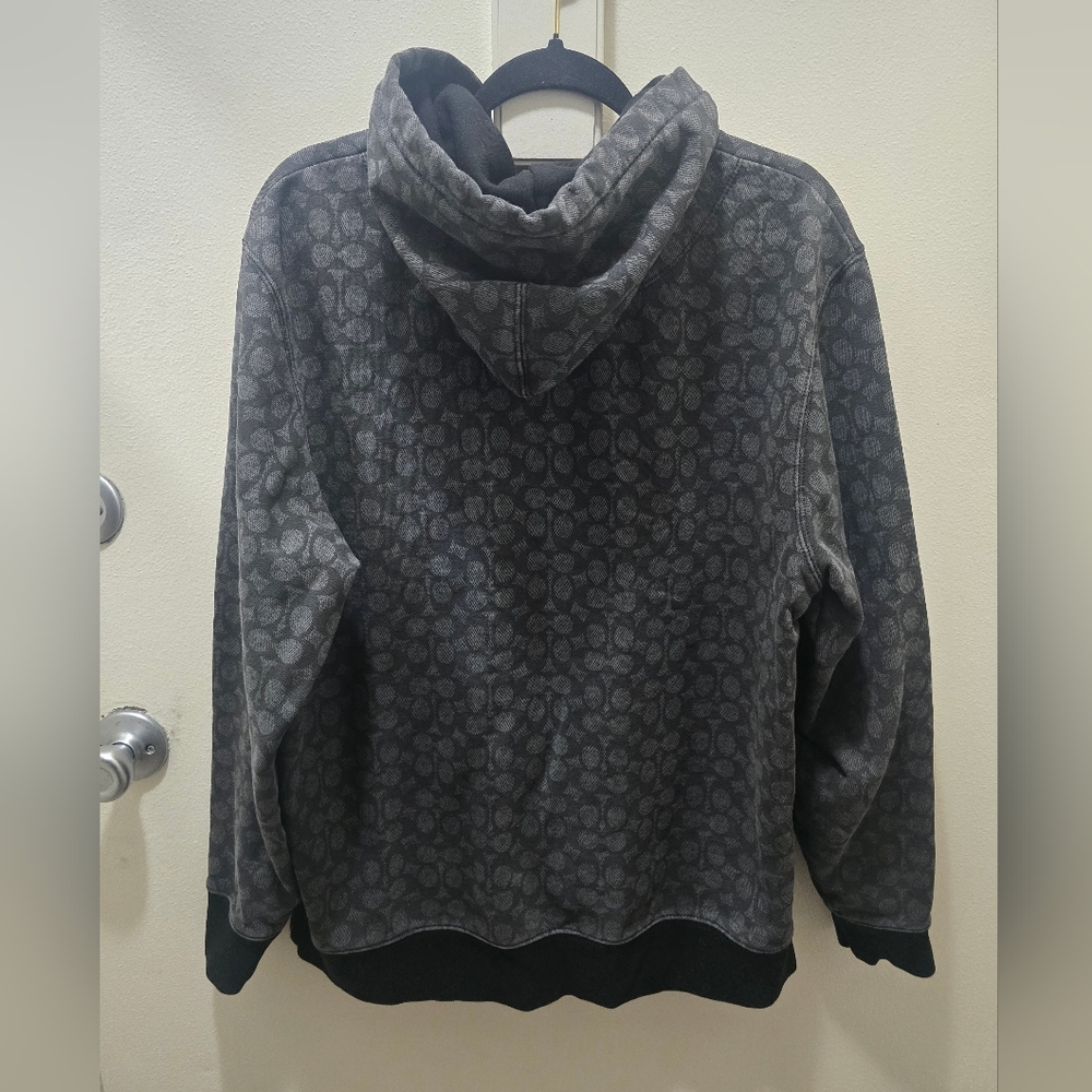 Coach Signature Monogram Rexy Hoodie in Charcoal Gray - Picture 8 of 13